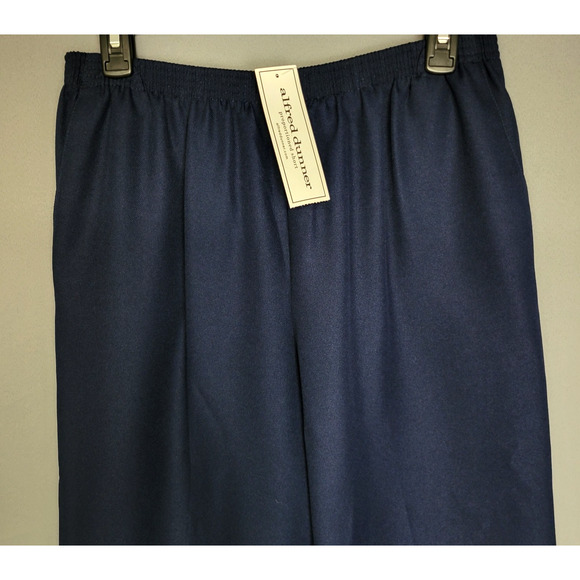 Alfred Dunner Straight Leg Pants Slacks Womens 16 Navy Blue Elastic Waist New - Picture 5 of 11